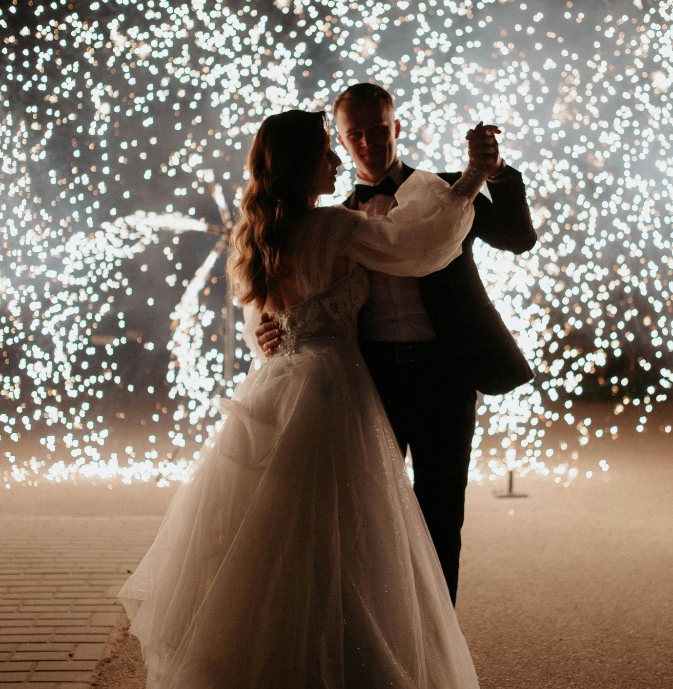 A bride and groom dancing a speciality dance